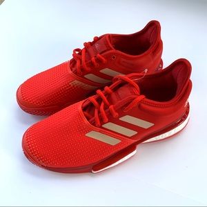 Adidas Solecourt Boost Tennis Shoes Red 